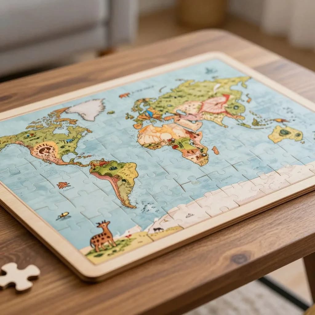 Wooden Puzzle 500 pc — World Map — view 3