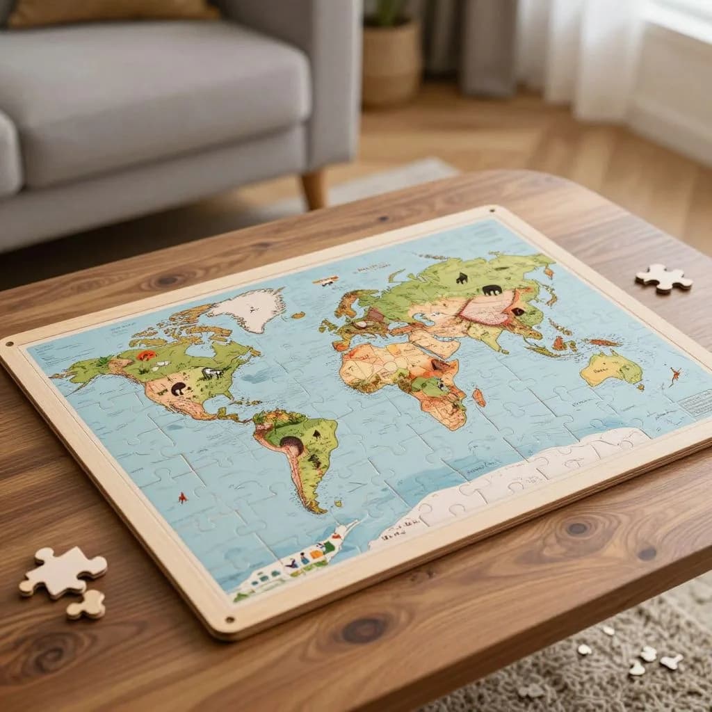Wooden Puzzle 500 pc — World Map — view 4