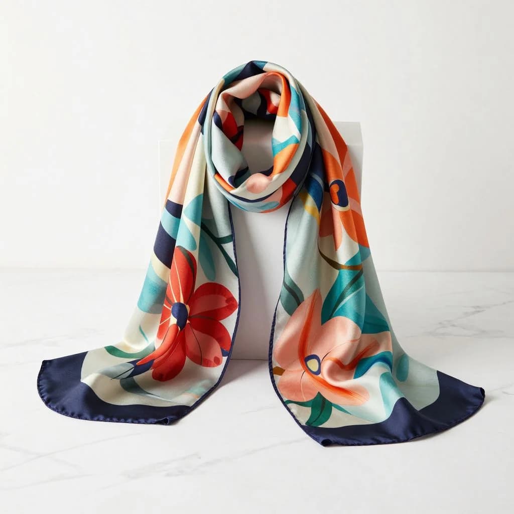Silk Scarf — Abstract Floral — view 2