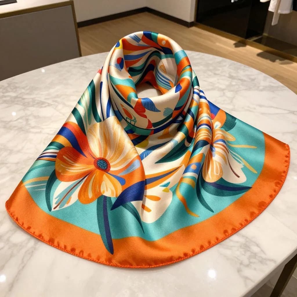 Silk Scarf — Abstract Floral — view 4