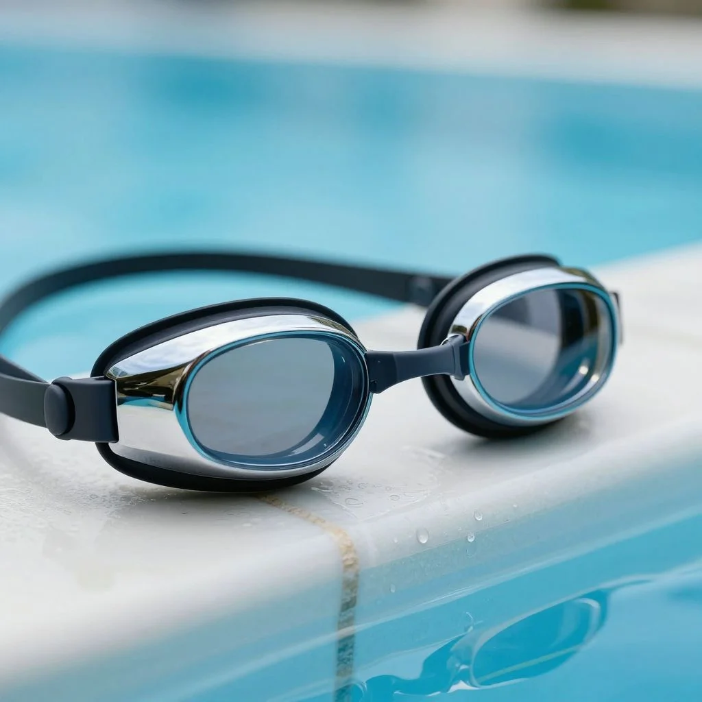 Swim Goggles with Mirrored Lens — view 3