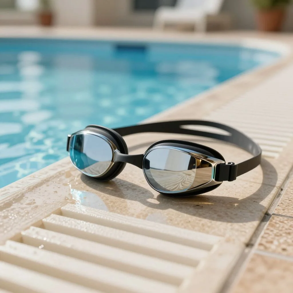 Swim Goggles with Mirrored Lens — view 4