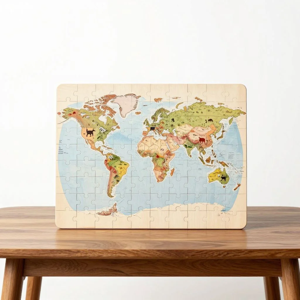 Wooden Puzzle 500 pc — World Map