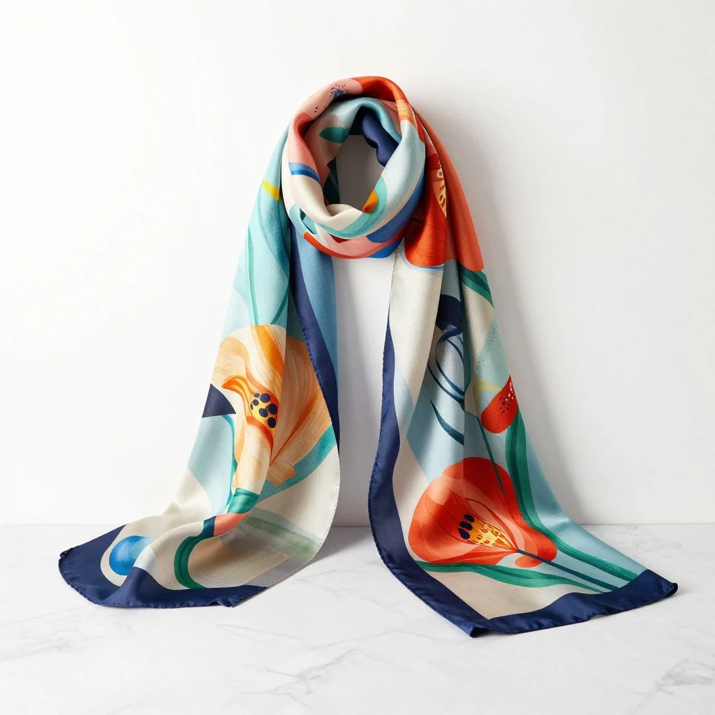 Silk Scarf — Abstract Floral