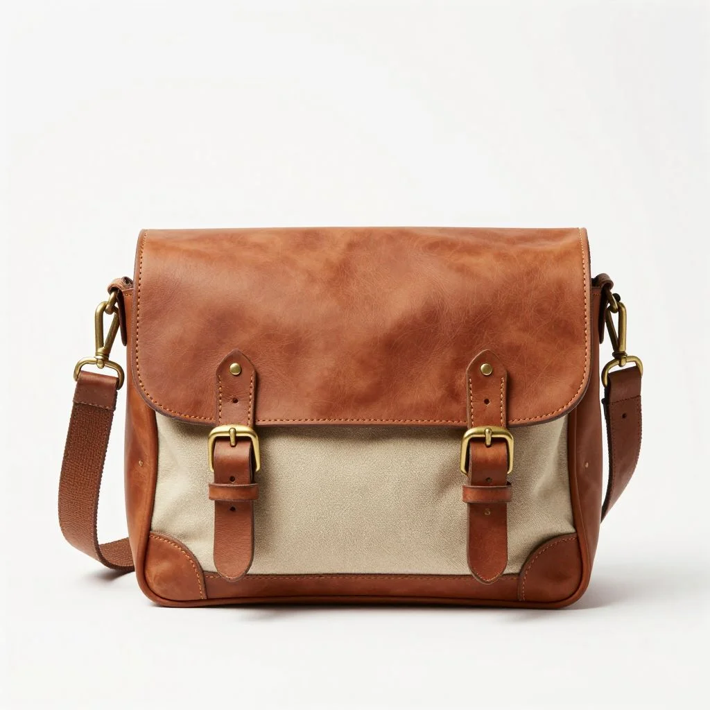 Vintage Leather Messenger Bag