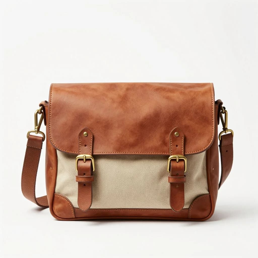 Vintage Leather Messenger Bag
